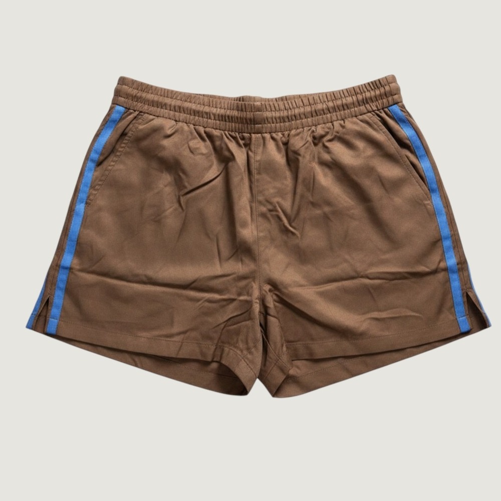 Maeve The Brooklin Shorts Size L Track Side Stripe Brown Sporty Twill New